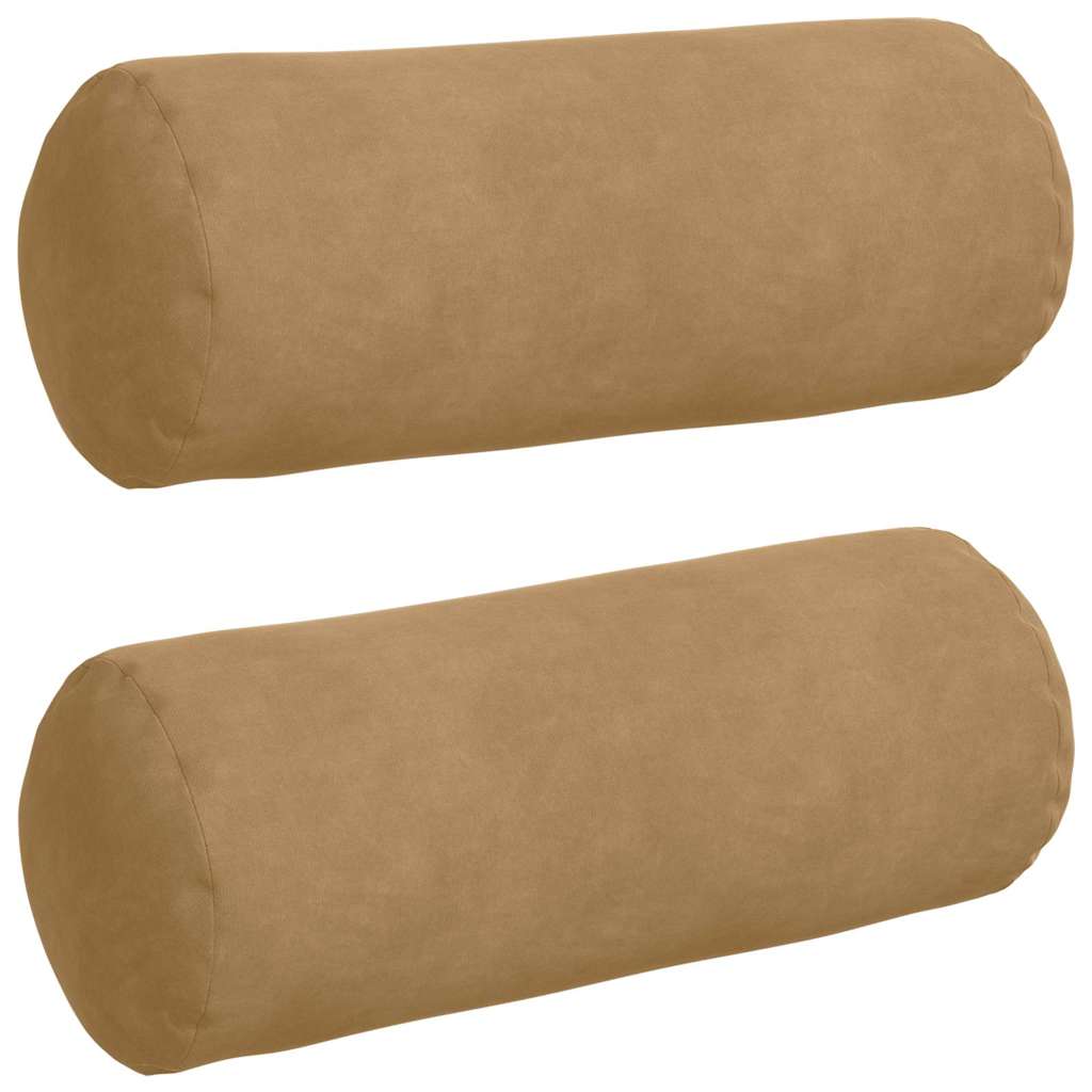 Bolsterkuddar 2 pcs Brun Ø 15 x 40 cm Kordread tyg