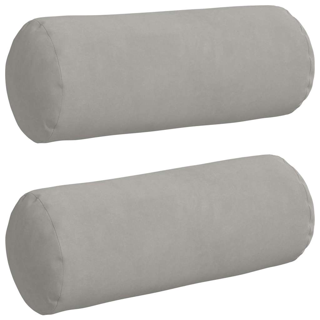 Bolsterkuddar 2 pcs Ljusgrå Ø 15 x 40 cm Mikrofiber Tyg