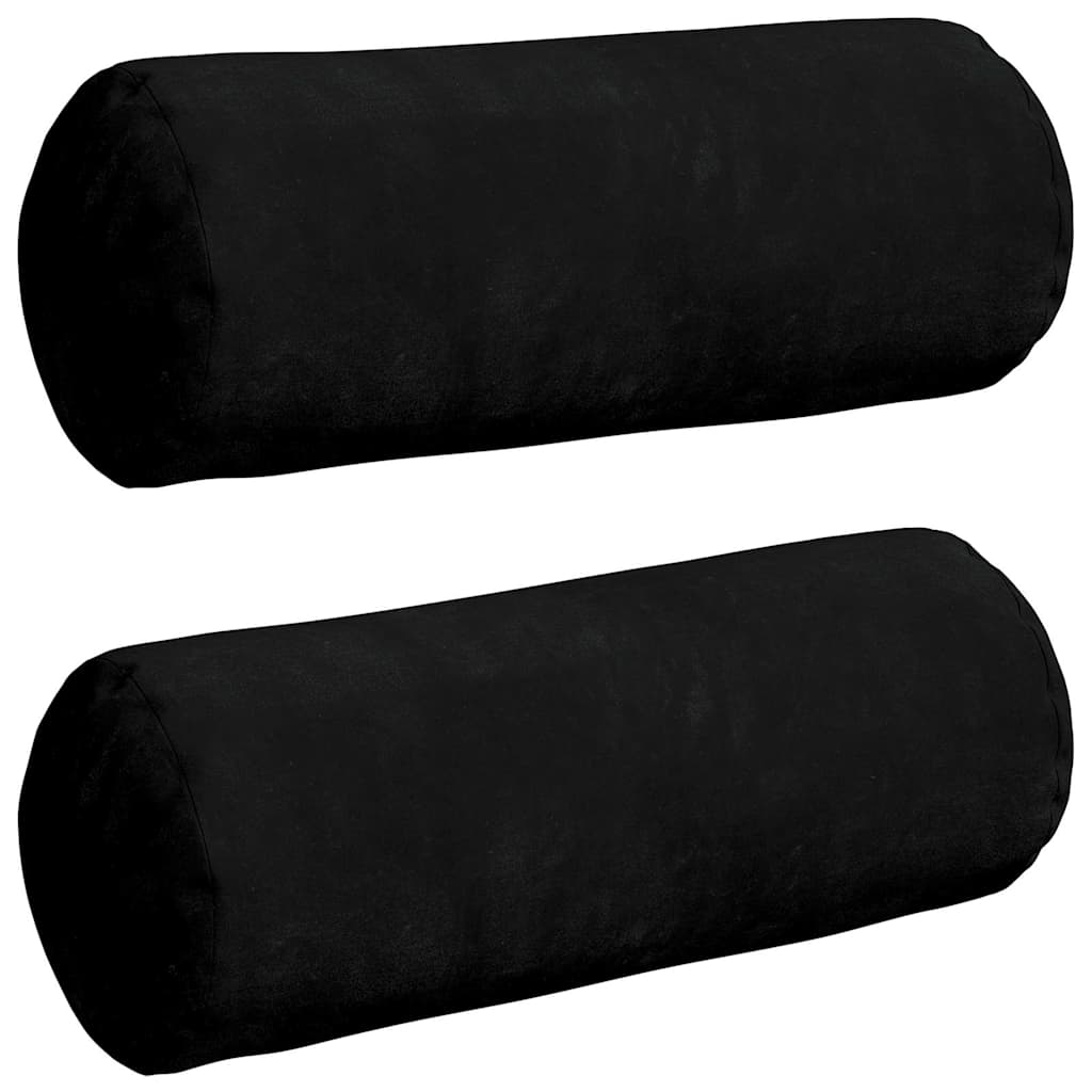 Bolsterkuddar 2 pcs Svart Ø 15 x 40 cm Mikrofiber Tyg