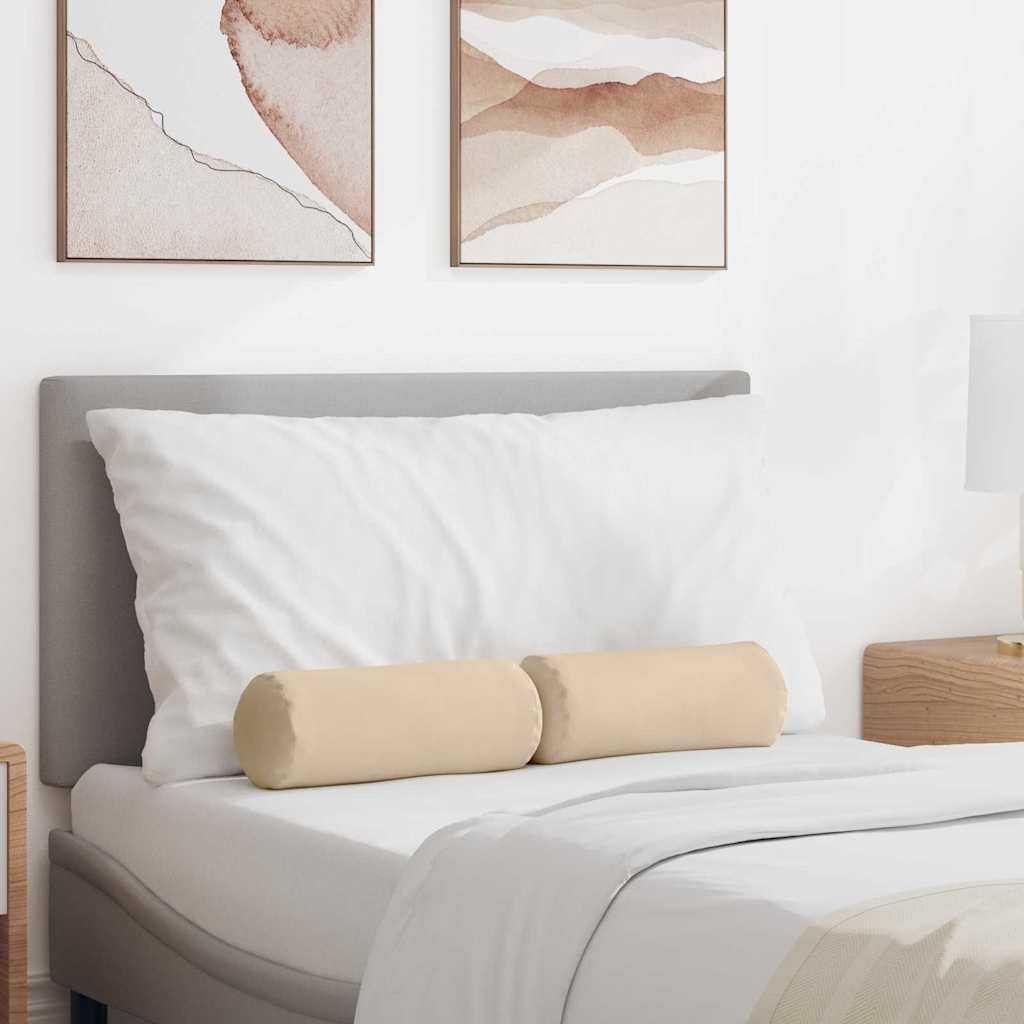 Bolsterkuddar 2 pcs Kräm Ø 15 x 40 cm Mikrofiber Tyg