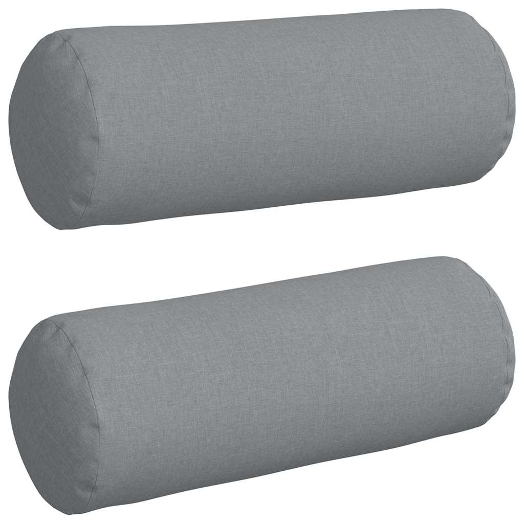Bolsterkuddar 2 pcs Ljusgrå Ø 25 x 70 cm tyg