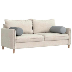 Bolsterkuddar 2 pcs Ljusgrå Ø 25 x 70 cm tyg