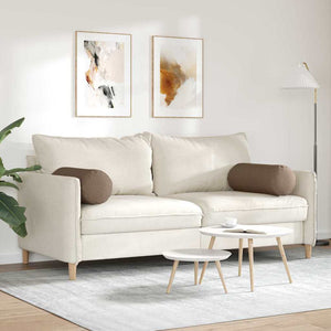 Bolsterkuddar 2 pcs Brun Ø 25 x 70 cm tyg