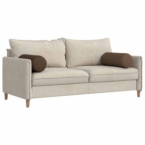 Bolsterkuddar 2 pcs Brun Ø 25 x 70 cm tyg