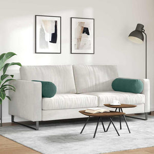 Bolsterkuddar 2 pcs Mörkgrön Ø 25 x 70 cm Kordread tyg