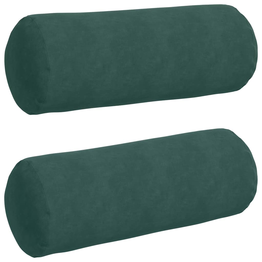 Bolsterkuddar 2 pcs Mörkgrön Ø 25 x 70 cm Kordread tyg