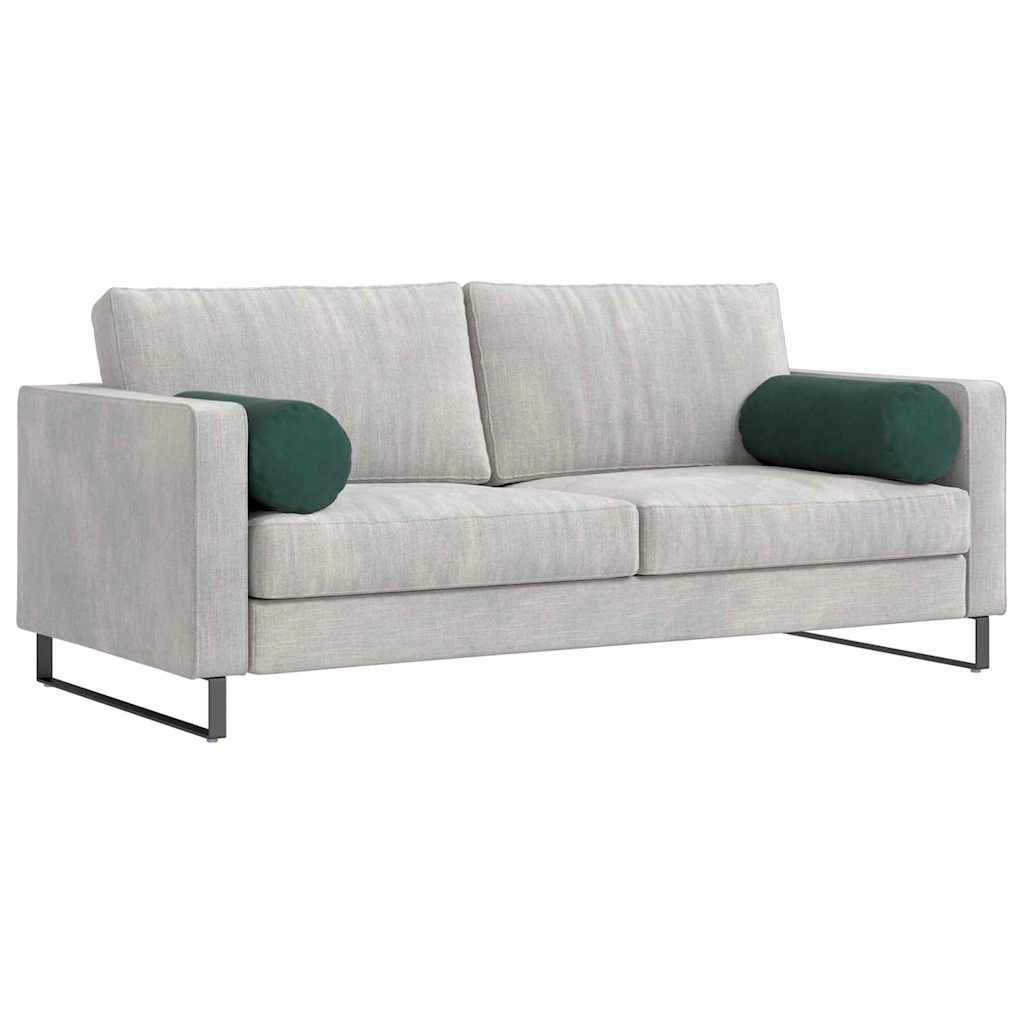 Bolsterkuddar 2 pcs Mörkgrön Ø 25 x 70 cm Kordread tyg