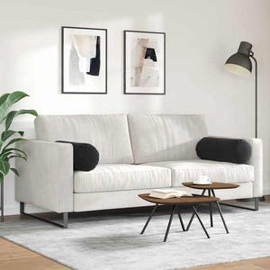 Bolsterkuddar 2 pcs Svart Ø 25 x 70 cm Kordread tyg