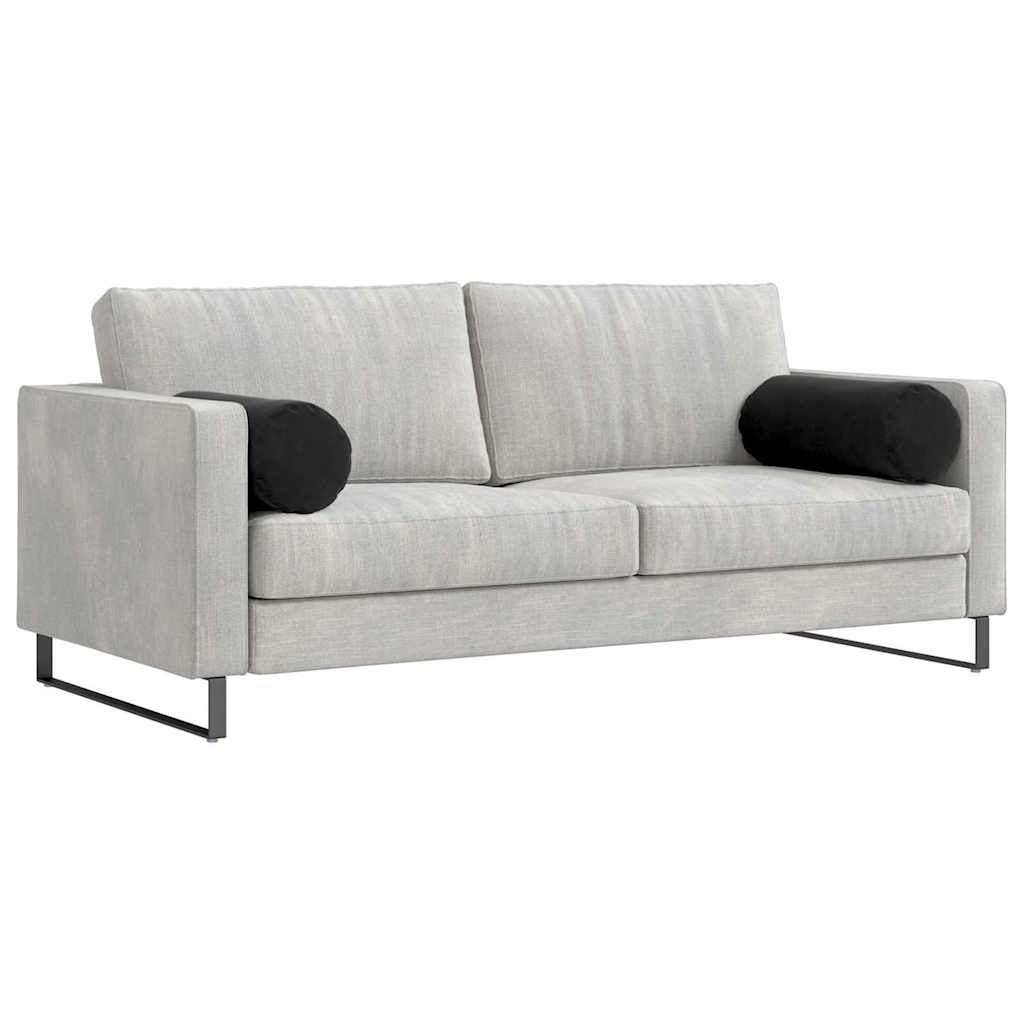 Bolsterkuddar 2 pcs Svart Ø 25 x 70 cm Kordread tyg