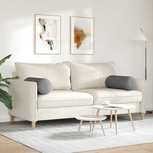 Bolsterkuddar 2 pcs Mörkgrå Ø 25 x 70 cm Kordread tyg