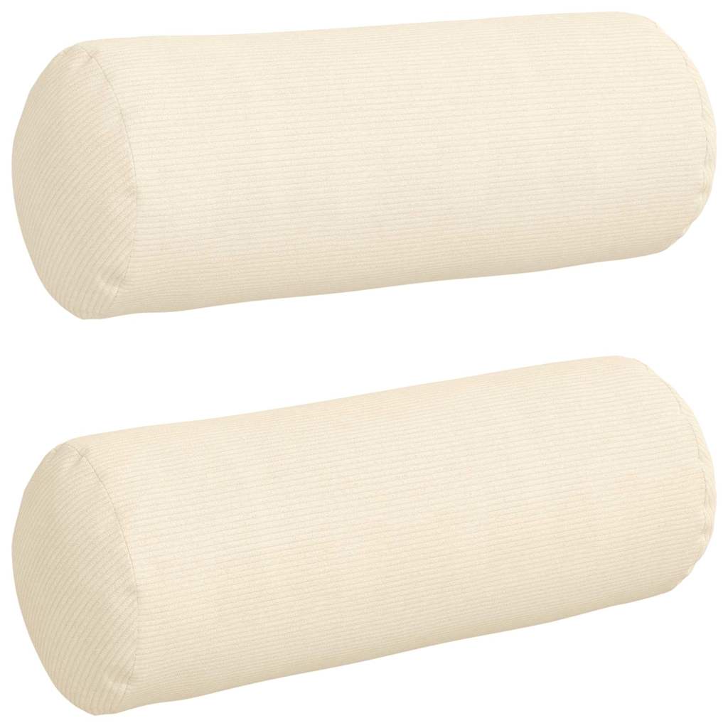 Bolsterkuddar 2 pcs Kräm Ø 25 x 70 cm Kordread tyg
