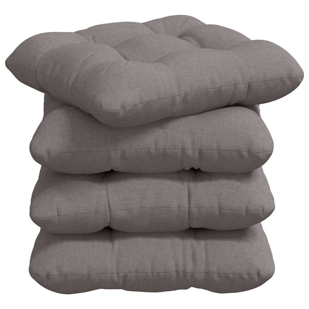 Sittkuddar 4 st Tyg Taupe 40 x 40 x 12 cm