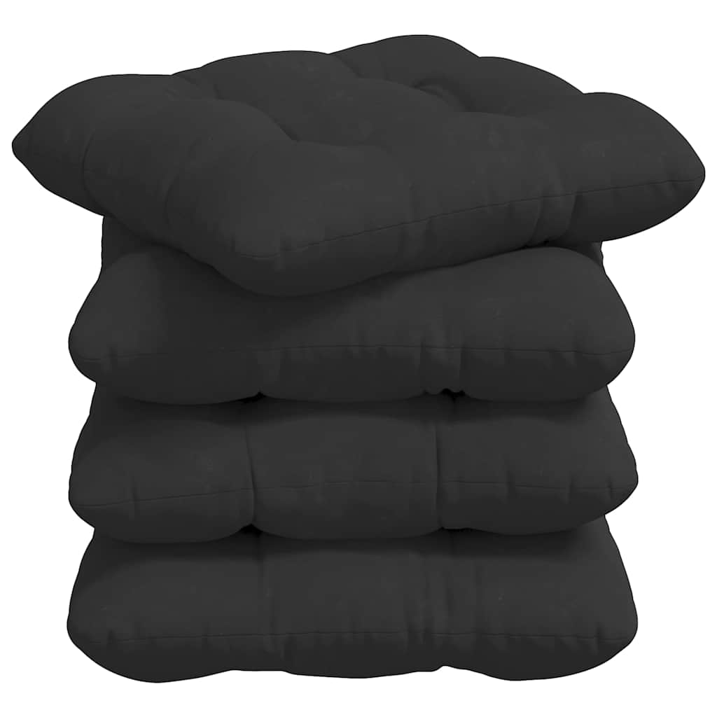 Sittkuddar 4 st Mikrofiber Tyg Svart 40 x 40 cm