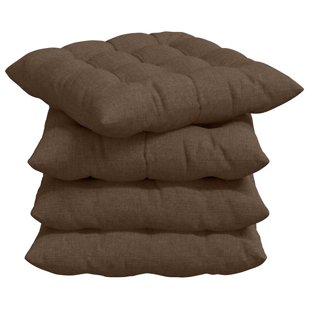 Sittkuddar 4 st Tyg Brun 40 x 40 x 6 cm