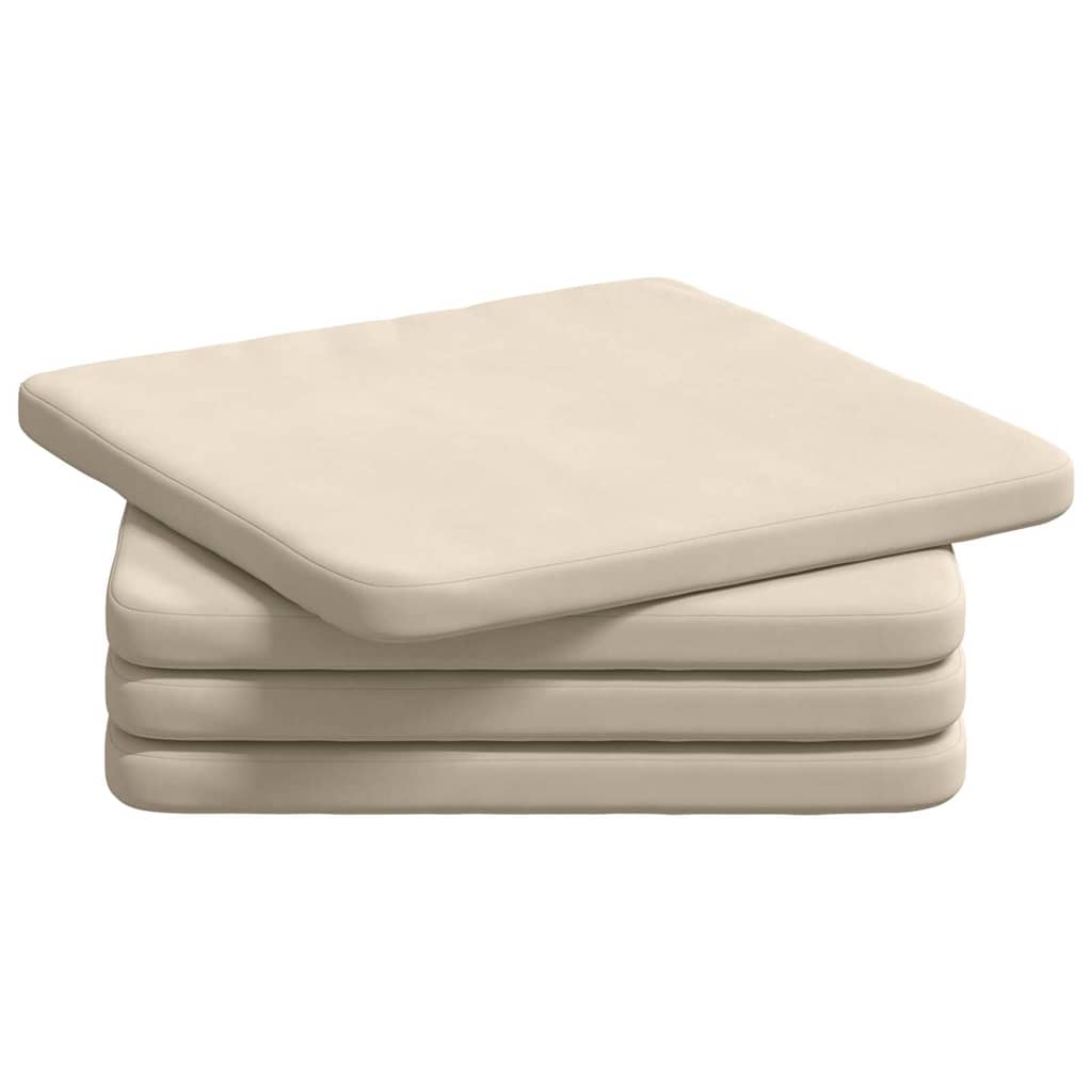 Sittkuddar 4 st Mikrofiber Tyg Beige 40 x 40 x 3 cm