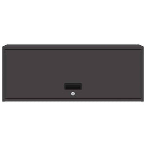 Vägghylla för garage Svart 90 x 33 x 35 cm Pulverlackerad stål