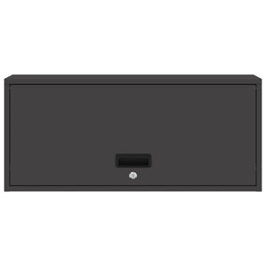 Vägghylla för garage Svart 80 x 33 x 35 cm Pulverlackerad stål