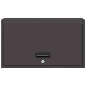 Vägghylla för garage Svart 60 x 33 x 35 cm Pulverlackerad stål