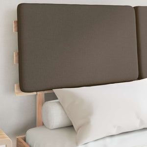 Sängram med Klädd Huvudgavel Taupe 140 x 200 cm Massiv furu