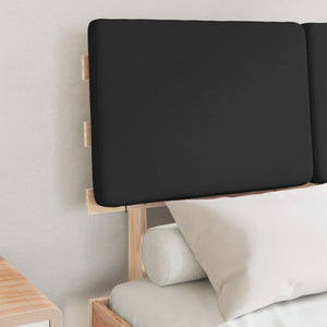 Sängram med Klädd Huvudgavel Svart 120 x 200 cm Massiv furu