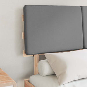 Sängram med Klädd Huvudgavel Ljusgrå 120 x 200 cm Massiv furu