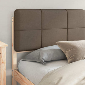 Sängram med Klädd Huvudgavel Taupe 180 x 200 cm Massiv furu