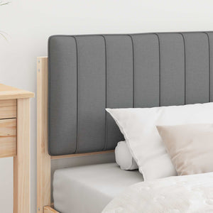 Sängram med Klädd Huvudgavel Ljusgrå 100 x 200 cm Massiv furu