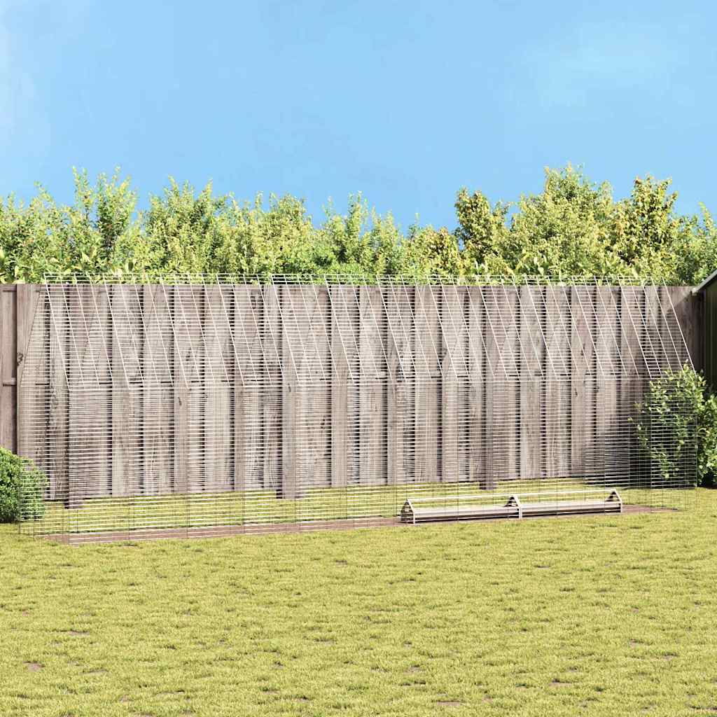 Hönshus 2 st Silver 600 x 100 x 210 cm Galvaniserat stål