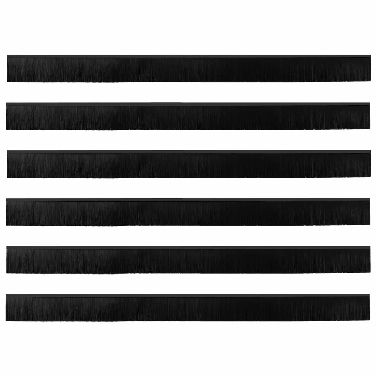 Självhäftande dörrborstlist 6 st Svart 100 cm Aluminiumlegering