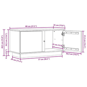 TV-skåp Vaxbrun 80 x 35 x 40,5 cm Massiv furu