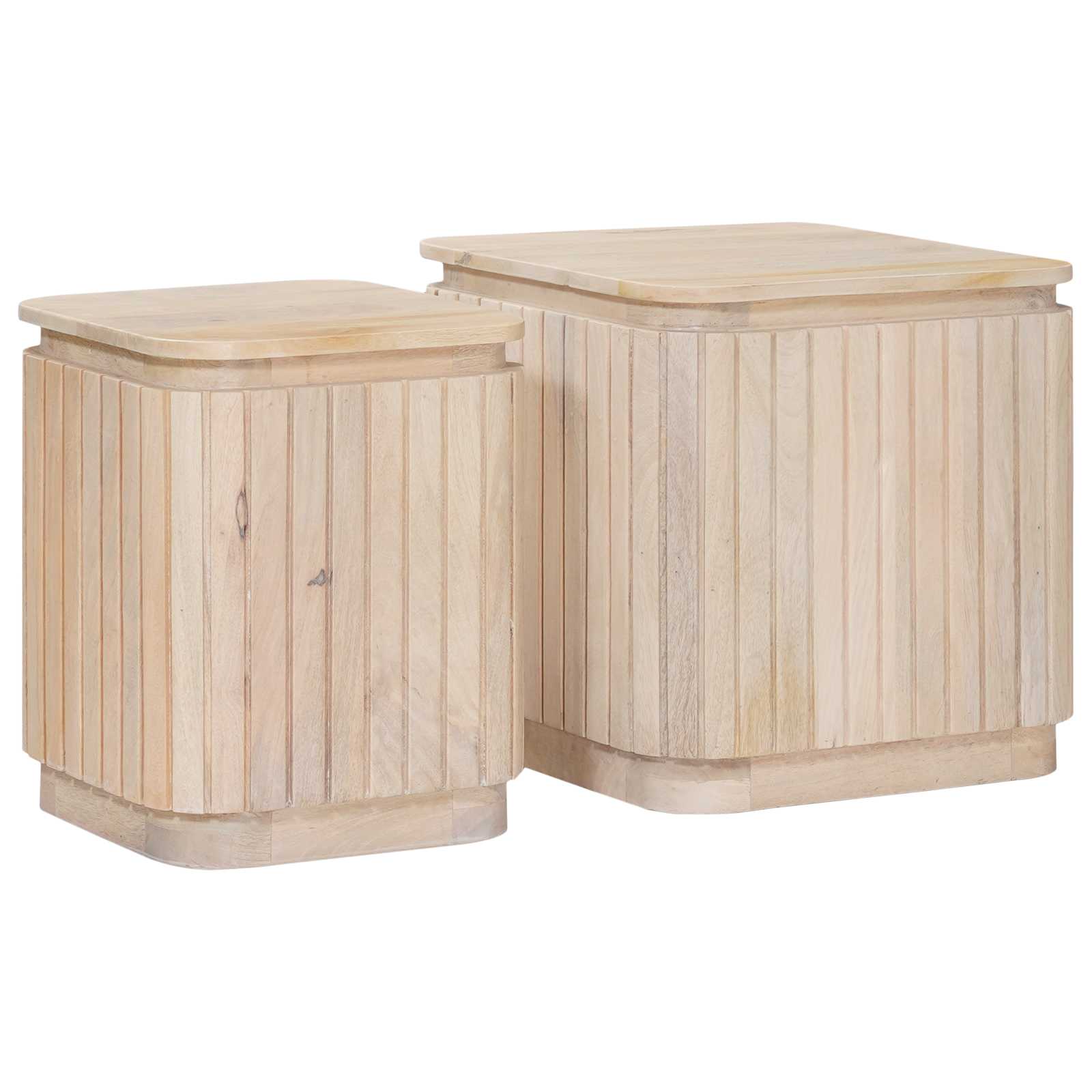 Handgjord Sidobord Sats 2 st Vit 45 x 45 x 45 cm