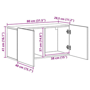 TV-väggmodul Väggmonterad 5 pcs Svart Ek Konstruerat trä