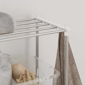 Tvättmaskins hylla med hylla Vit 70 x 27 x 136 cm Aluminium