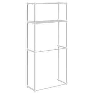 Tvättmaskins hylla med hylla Vit 70 x 27 x 136 cm Aluminium