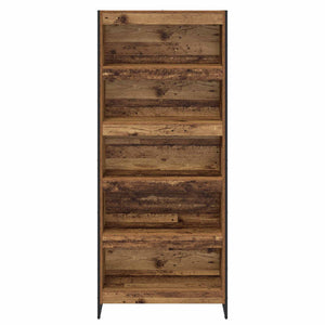 Bokskåp 2 pcs Gammalt trä 80 x 30 x 155 cm Konstruerat trä