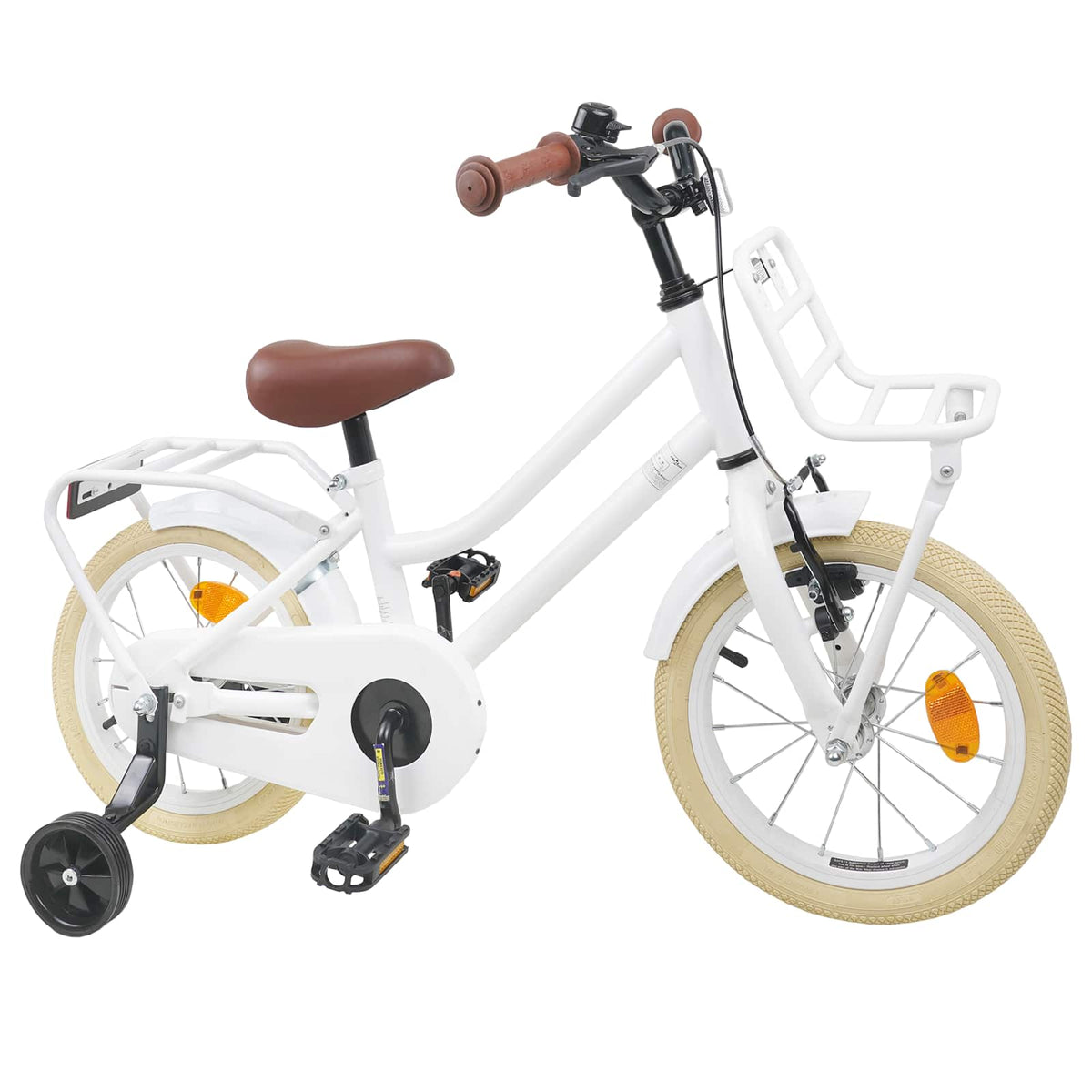 Barncykel 14 Tum från 3-5 år gammal Vit