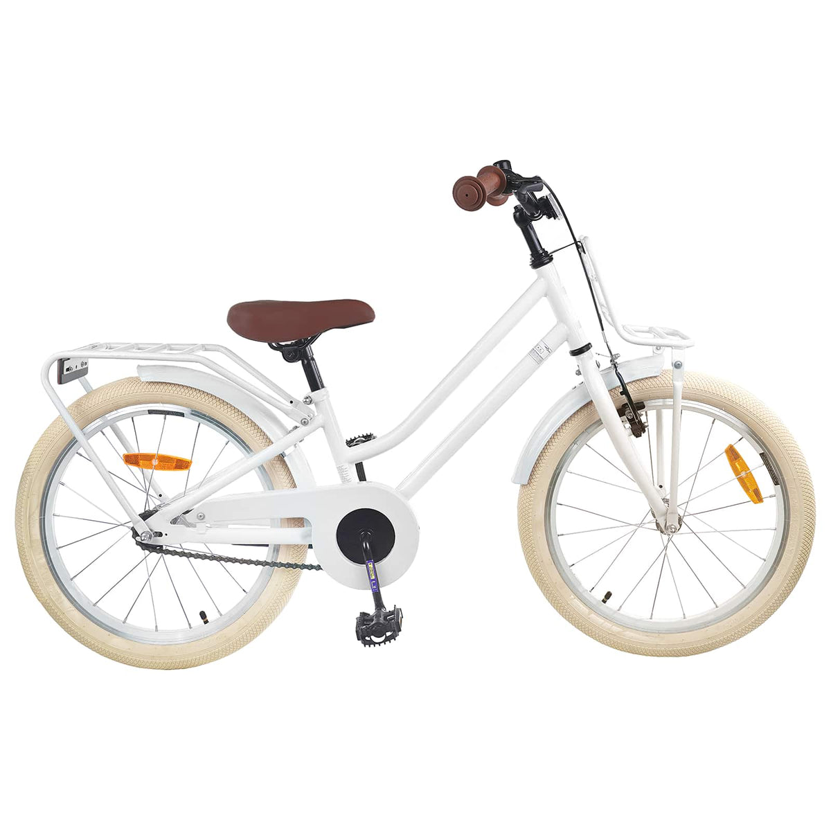 Barncykel 18 Tum för 5-7 år gamla Vit