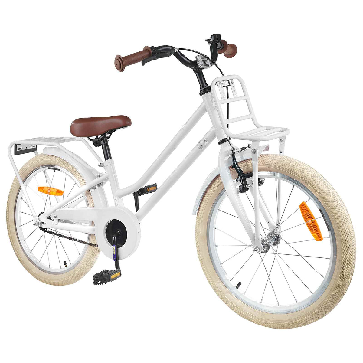 Barncykel 20 Tum för 6-11 år gamla Vit
