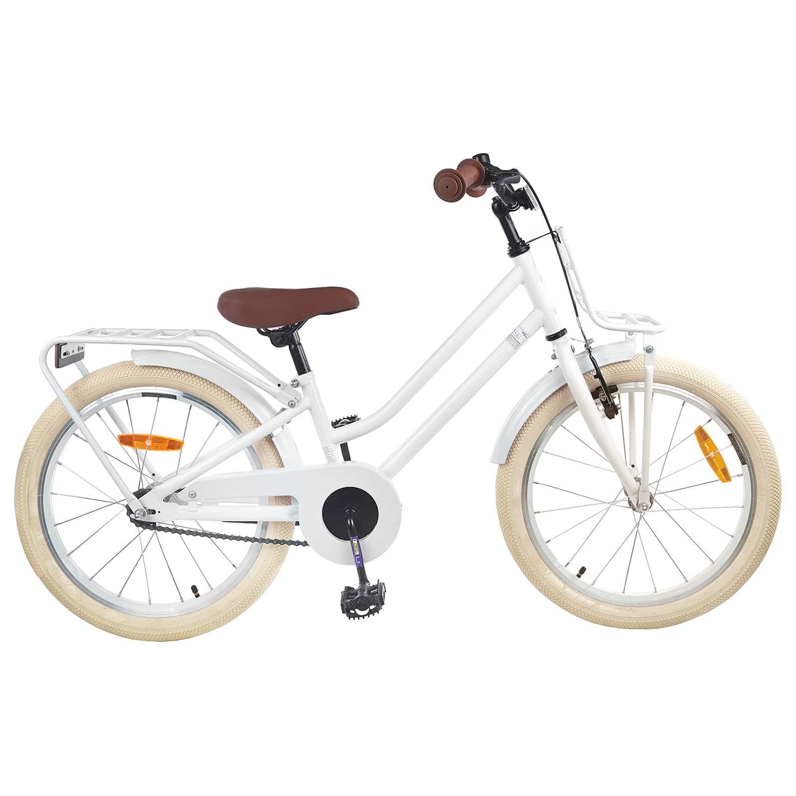 Barncykel 20 Tum för 6-11 år gamla Vit