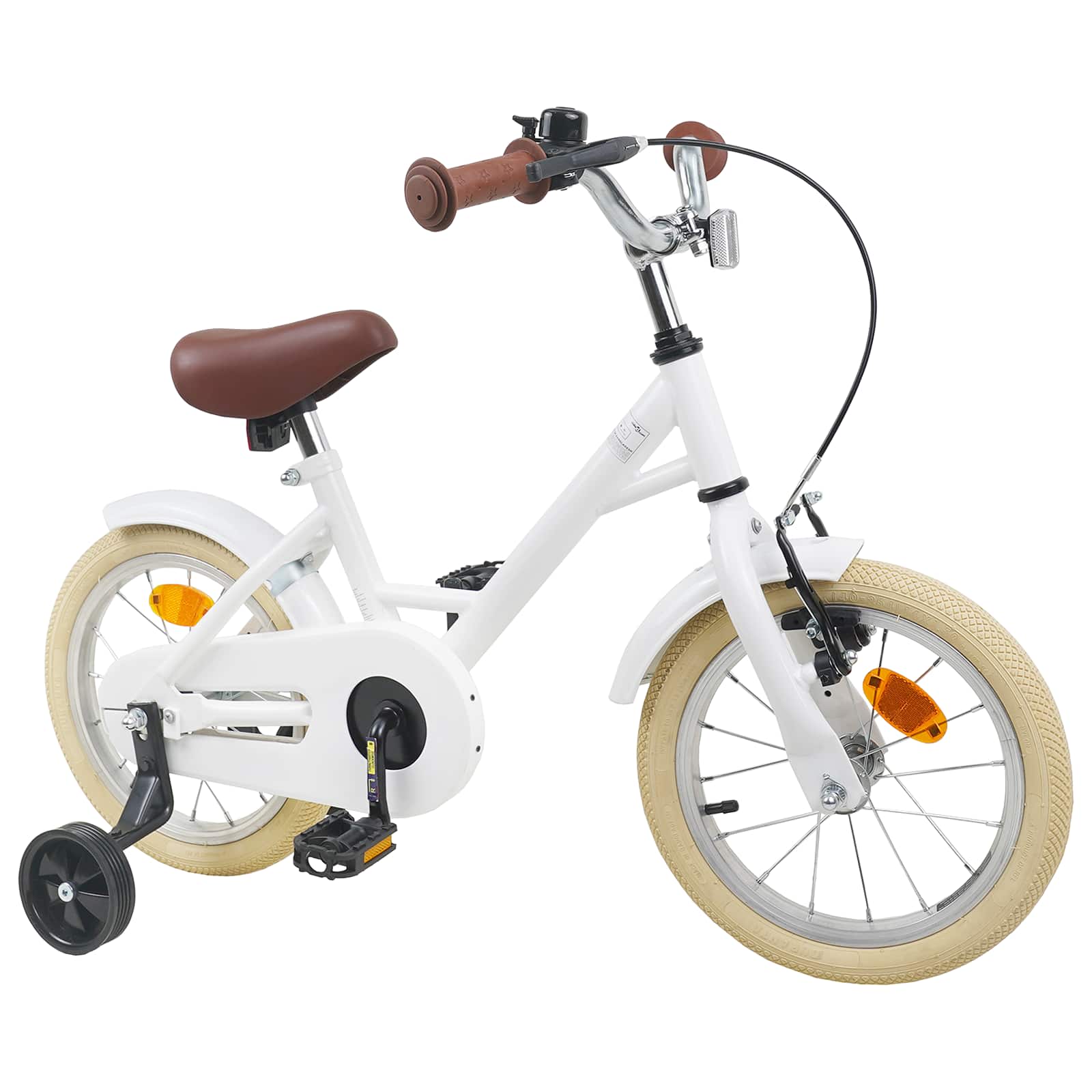 Barncykel 14 Tum från 3-5 år gammal Vit