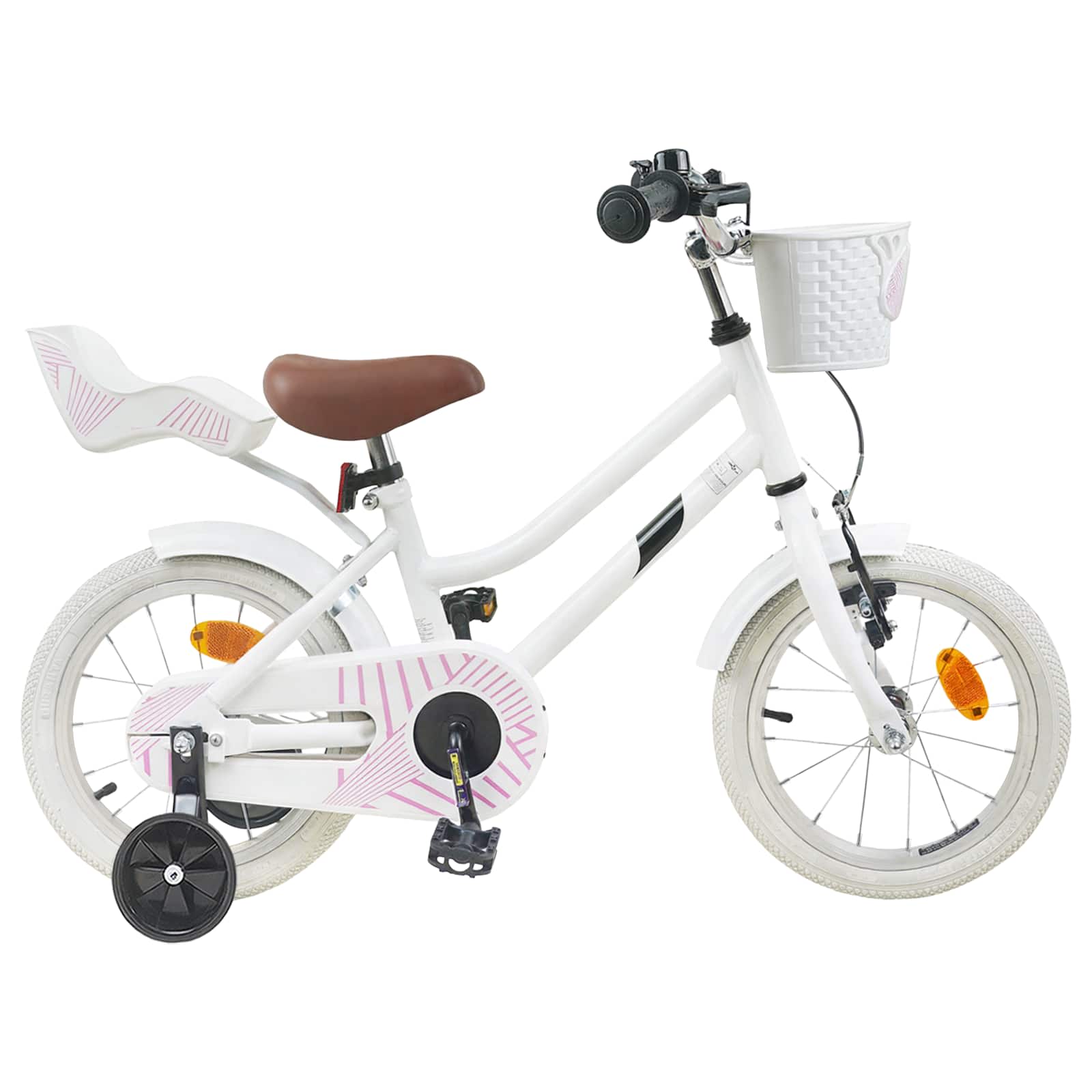 Barncykel 14 Tum från 3-5 år gammal Vit
