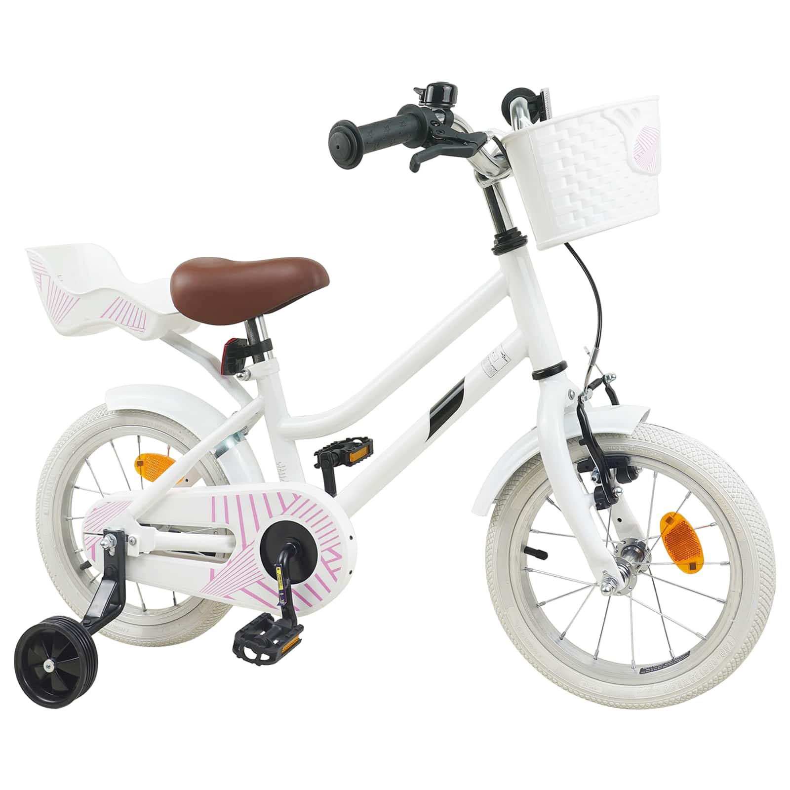 Barncykel 16 Tum för 4-6 år gamla Vit
