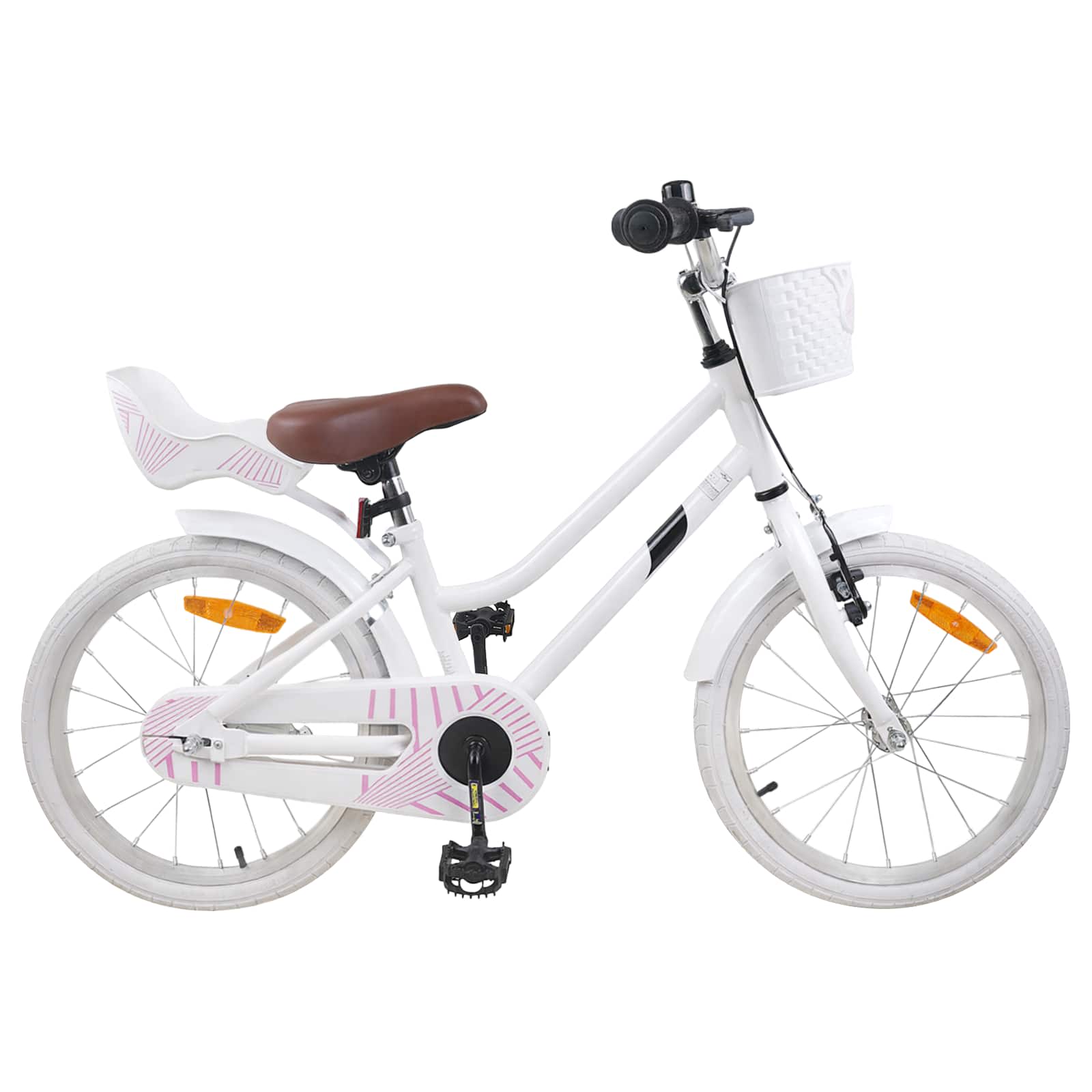 Barncykel 18 Tum för 5-7 år gamla Vit
