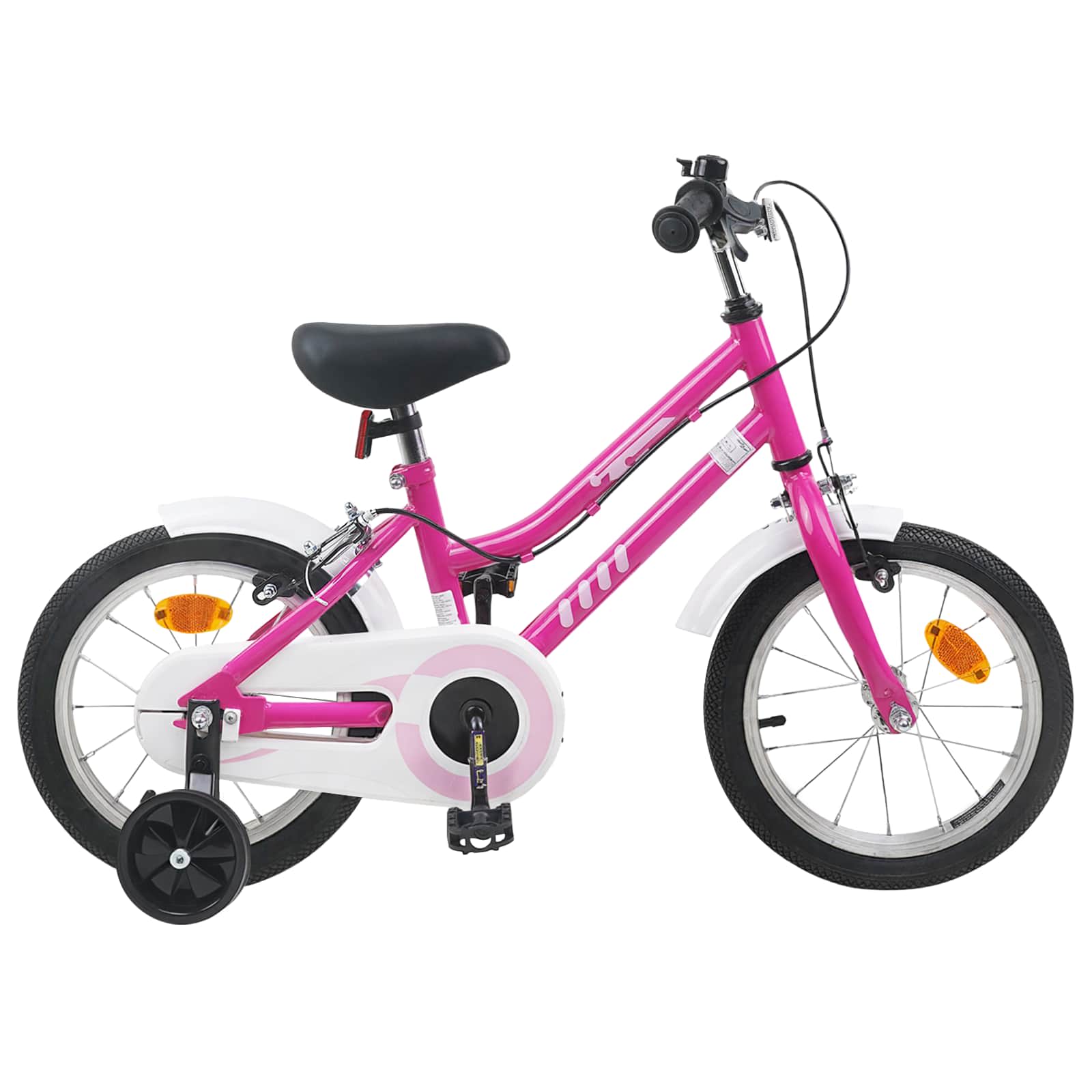 Barncykel 14 Tum från 3-5 år gammal Rosa Vit