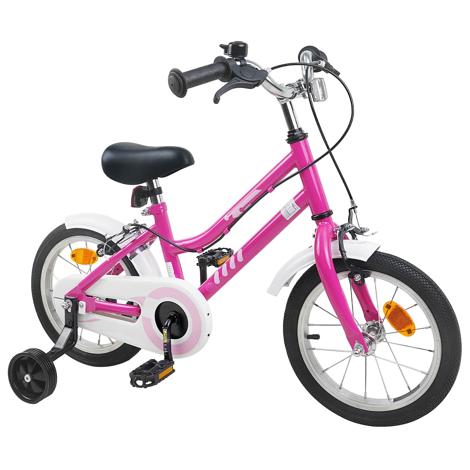 Barncykel 16 Tum för 4-6 år gamla Rosa Vit