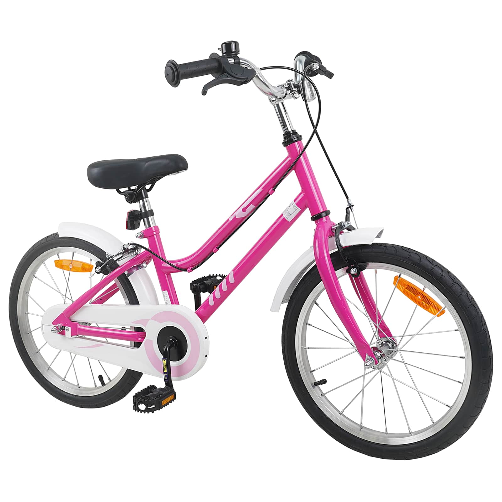 Barncykel 18 Tum för 5-7 år gamla Rosa Vit