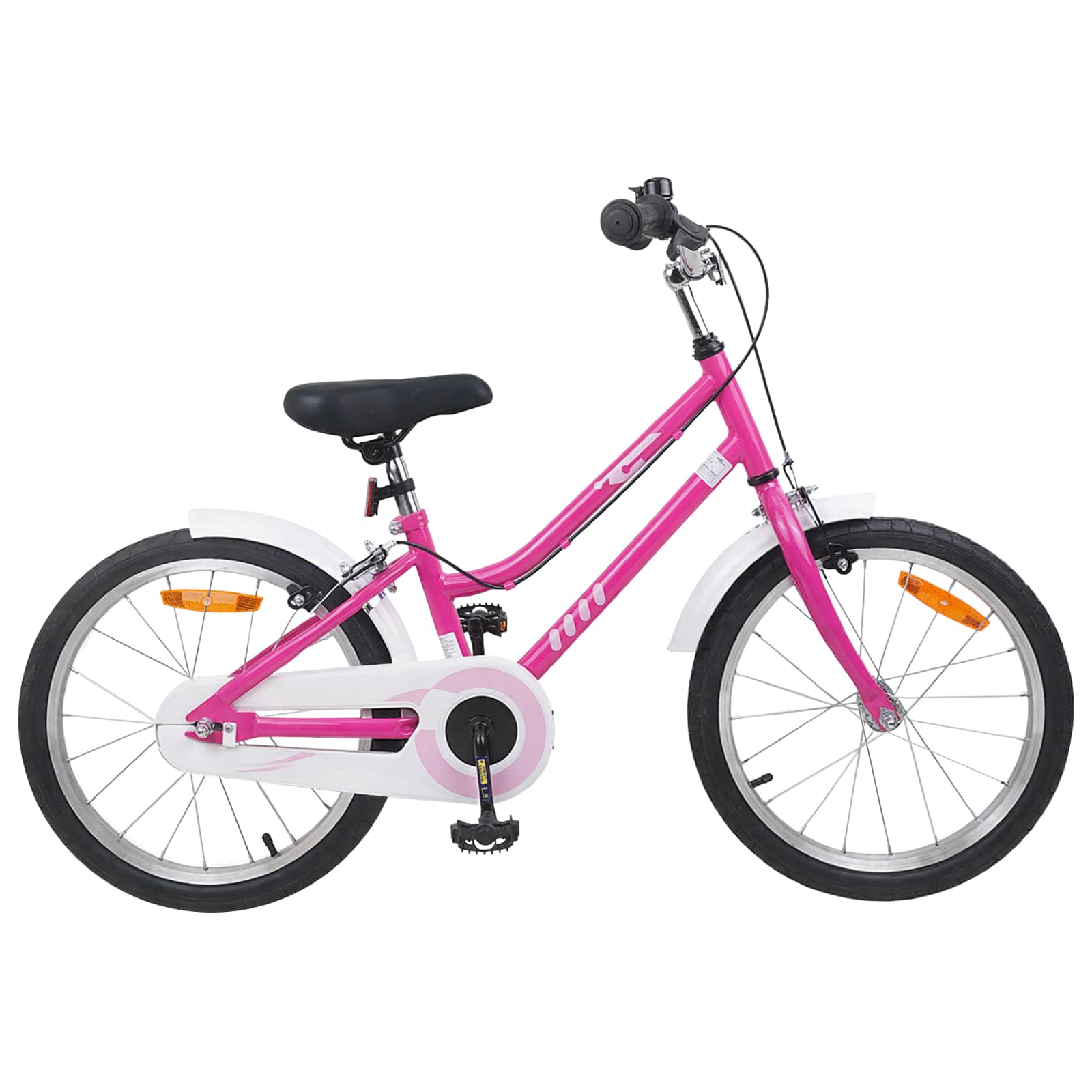 Barncykel 18 Tum för 5-7 år gamla Rosa Vit