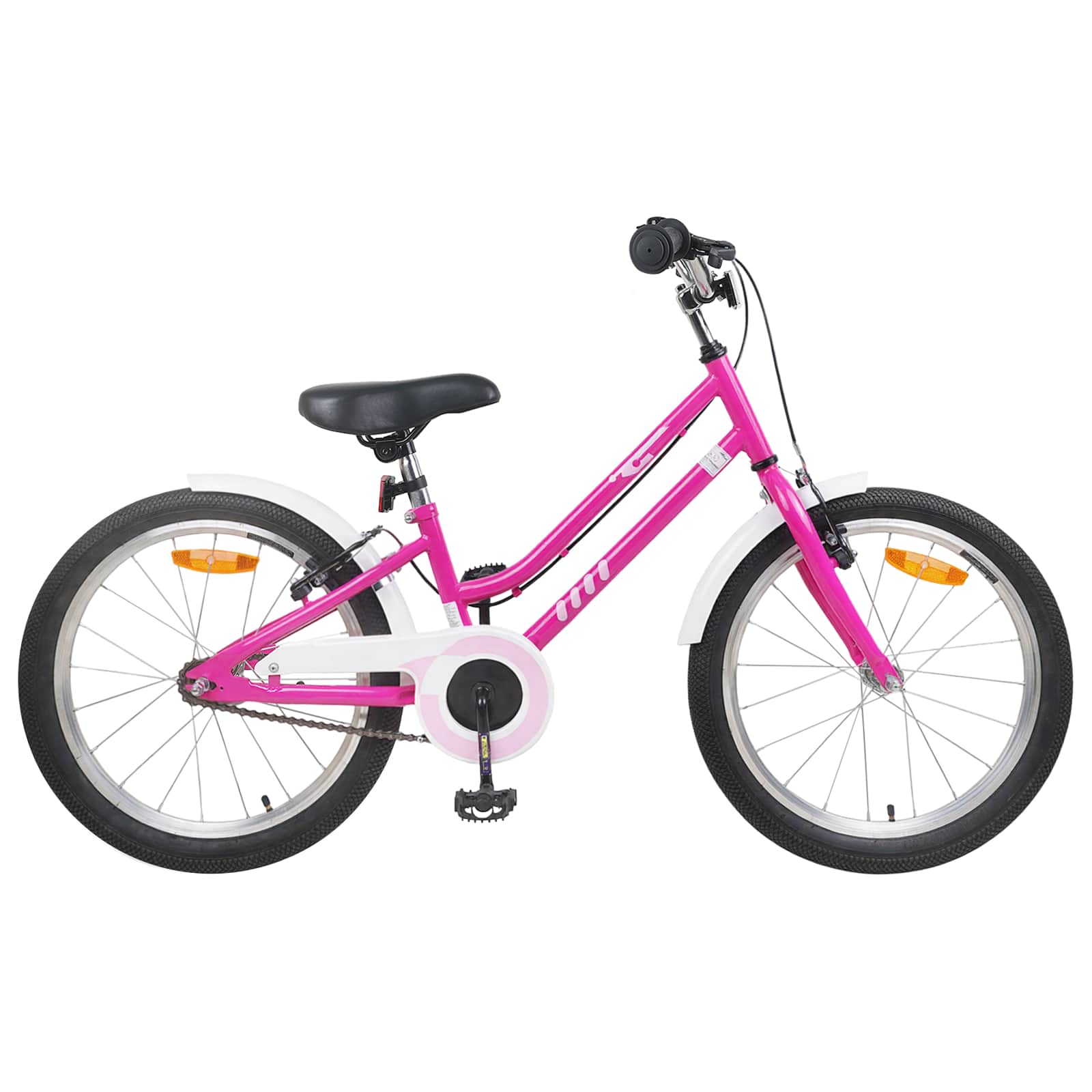 Barncykel 24 Tum för 8-12 år gamla Rosa Vit