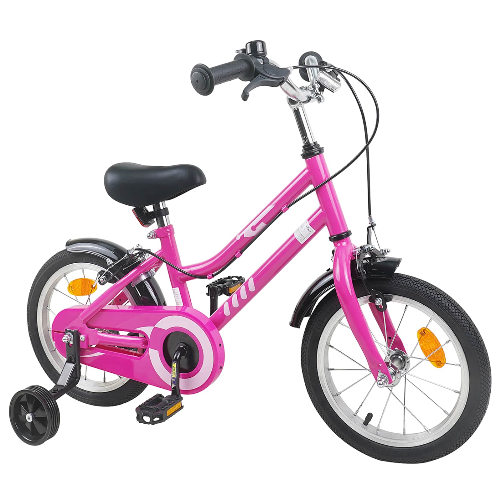 Barncykel 14 Tum från 3-5 år gammal Rosa Svart