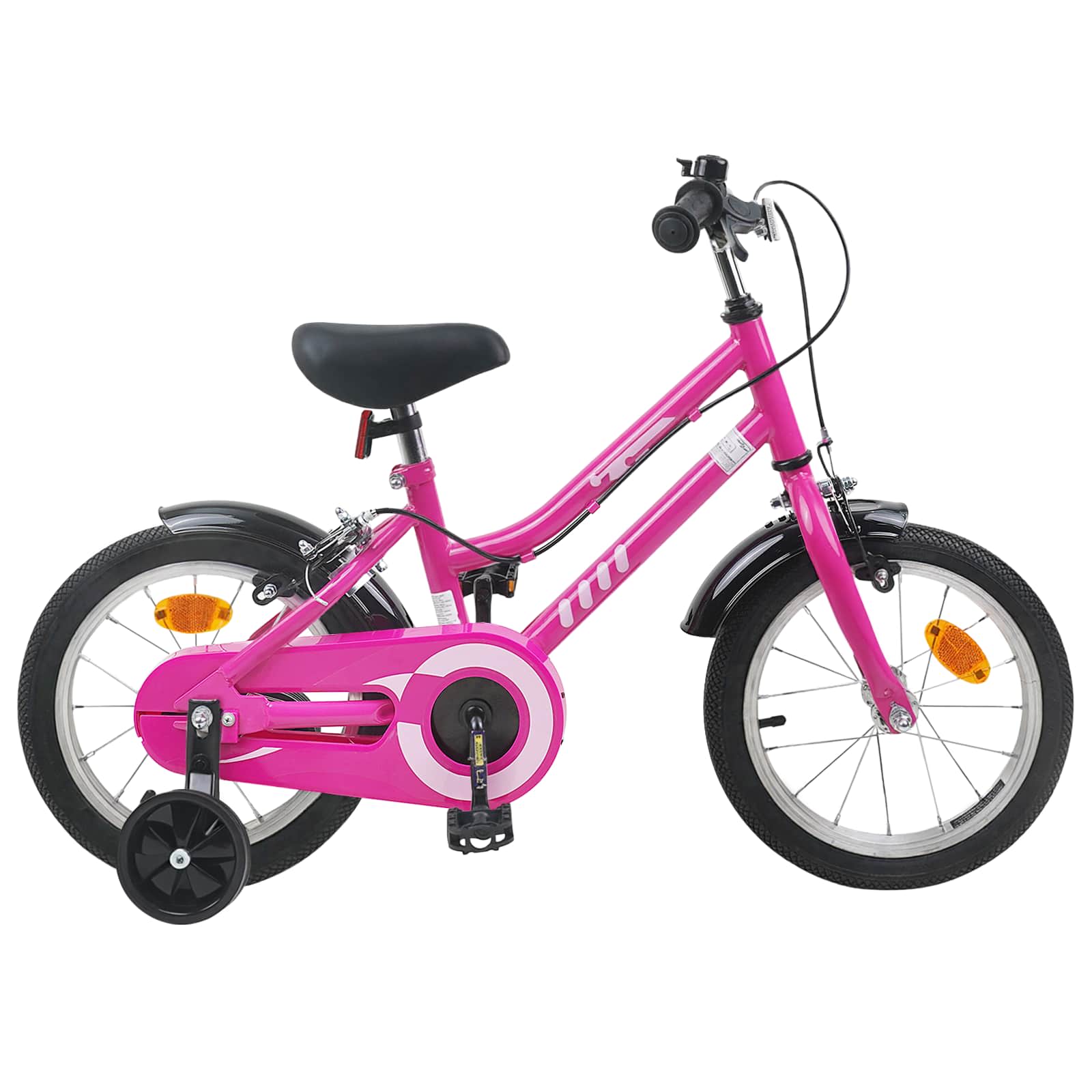 Barncykel 14 Tum från 3-5 år gammal Rosa Svart